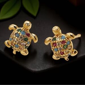 Turtle Gold Multicolor Earrings